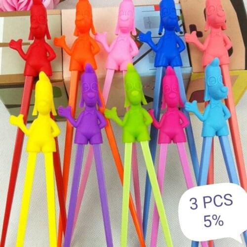 1 Pair Chopsticks for Sushi Baby Kids Food Sticks Easy Use Fun Learning Training Helper Dishes Dinner Game Kitchen tools