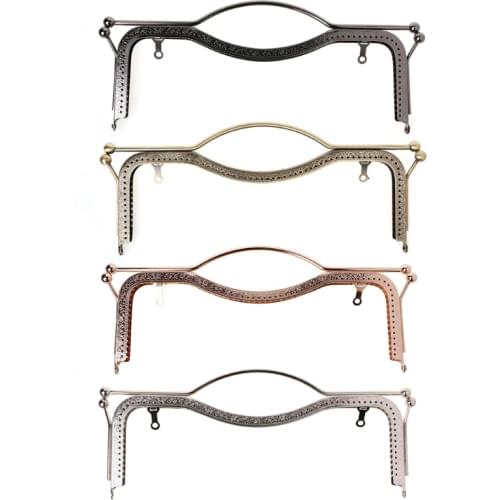 1pc Coin Purse Bag Kiss Clasp Lock Metal Arch Frame Hand DIY Craft 27cm