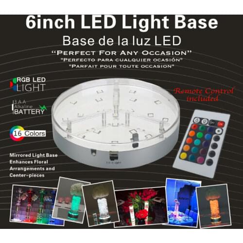 1 Piece/Lot Party Wedding Centerpiece LED Light Base Display/Color Changing LED Light Glass Vase Base