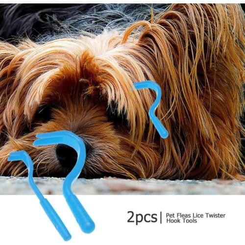 2Pcs/set Cat Dog Fleas Lice Comb Twister Hook Plastic Horse Human Pet Cat Dog Tick Remover Tools Dog Grooming