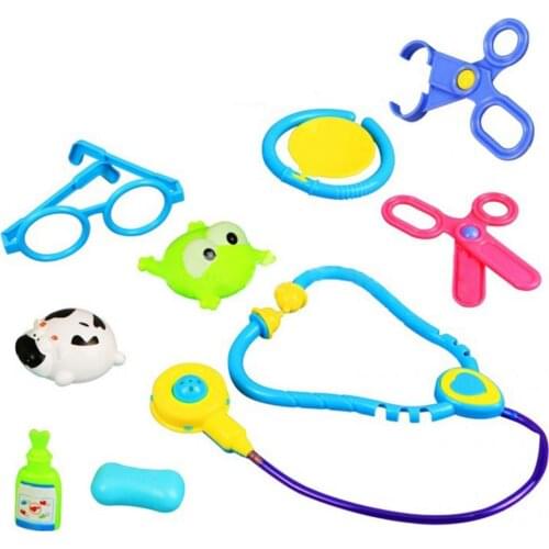 9Pcs/Set Premium Texture Stethoscope Veterinarian Toy Kit Harmless Miniature Veterinarian Toy Interactive for Home