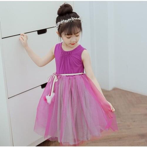 ABGMEDR Brand Hot Summer Clothing Girl Dresses Kids Wedding and Party Dress Girls Clothes Children Comforte Cotton Mesh Dress