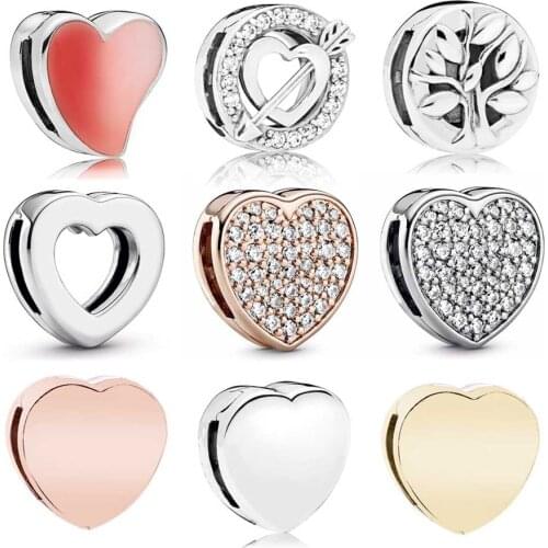 Asymmetric Heart Of Love Tree Of Life Arrow Reflexions Clip Charm Fit Europe Bracelet 925 Sterling Silver Bead Diy Jewelry
