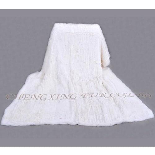 CX-D-95 122X183CM Decorative Sofa Blanket Throws Rex Rabbit Fur Knit Throw Blanket