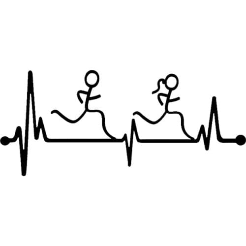 Car Stickers Personalized Heartbeat Runner Boys and Girls Car Decoration Stickers Are Suitable for Various Models, 16cm*7cm