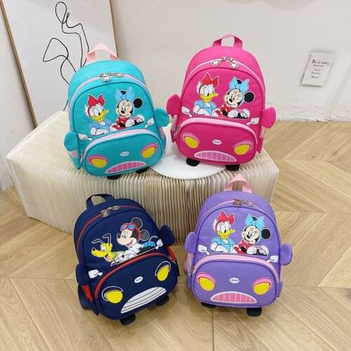 Disney cartoon Mickey Minnie childrens kindergarten school bag Mickey Mouse primary school student backpack Kids printing bags