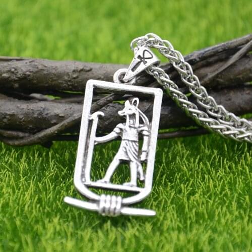 Ancient Egypt Anubis Amulet Pendant Tribal Ethnic Necklace Egyptian Jewelry For Men Women