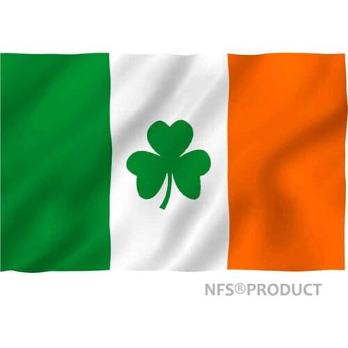 Shamrock Ireland Flag 90x150CM Polyester Green White Orange Printed Home Party Hanging Flying Decorative Irish Flags And Banners