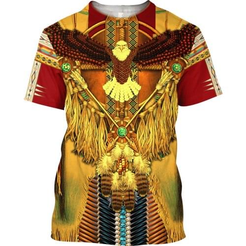 Native Eagle Tattoo Mens 3D Print Casual T-Shirts Unisex Tops Harajuku Summer Tees Hip-Hop Women Short Sleeve Plus Sizes 03