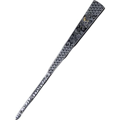 Carnivore titanium alloy folding fan fish dragon ten inches fifteen square Taiji Kung Fu fan steel bone self-defense gifts