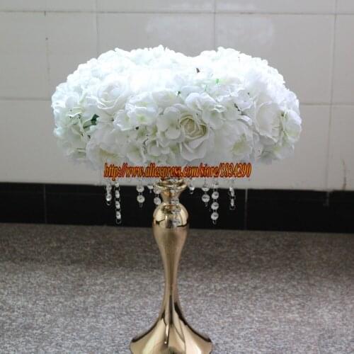 Artificial rose Hydrangea garland Wedding decoration table flower ball Arch flower Rings flower 45cm Ivory 10pcs/lot TONGFENG