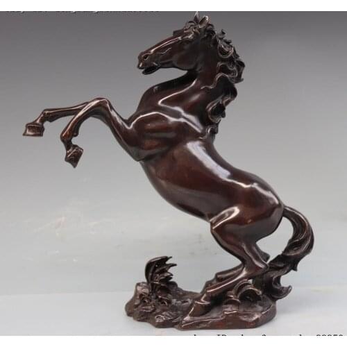 Chinese Royal Palace Pure Copper Bronze Horse Animal Success Running Art Statue