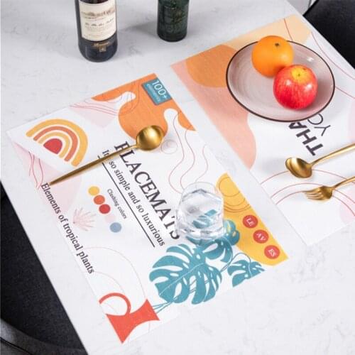 INS PVC Table Mat Placemats for Dining Tableware Pads Heat Insulation Pad Non Slip Bowl Drink Coffee Coaster Kitchen Accessories