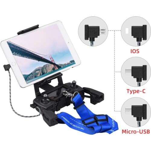 Bracket Phone Tablet Front plate Bracket Holder Data Line for DJI Mavic 2 Pro Zoom Mount Clip lanyard Remote Control Holder