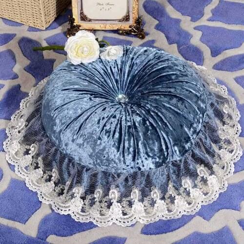 Round Lace Chair Cushion Office Seat Back Cushions Bed Back-rest Pillow Fabric Home Bed Pillows 36cm