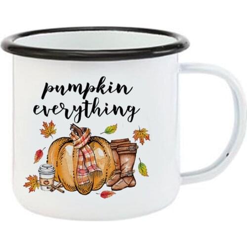 Stainless Steel Camping Witch Coffee Cup Pumpkin Birthday Christmas Outdoor Halloween Fall Metal Enamel Camp