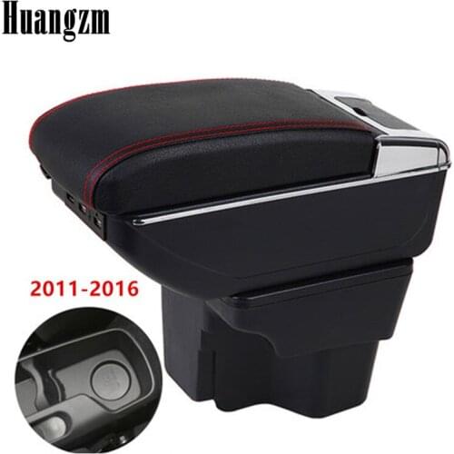 Armrest box For KIA Rio 3 2011-2016 with USB Charging ashtray cup holder Rotatable Center Centre Console Storage box