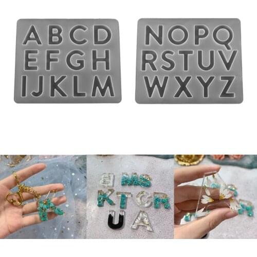 Uppercase Letter Silicone Molds UV Epoxy Mold 26 Letter Charms Pendants Casting Mould for DIY Crafts Jewelry Making Pendant Tool