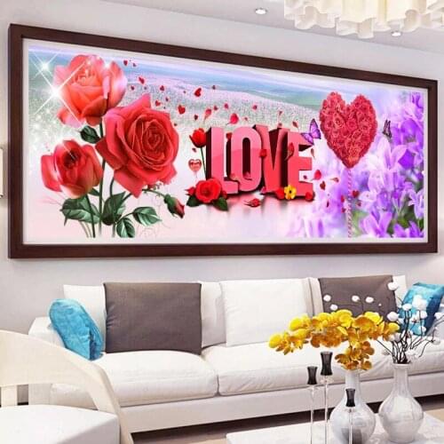 Cross Stitch Diamond Embroidery 2021 New Modern Living Room Love Marry Roses Diamond Painting Full Square/Round A1752