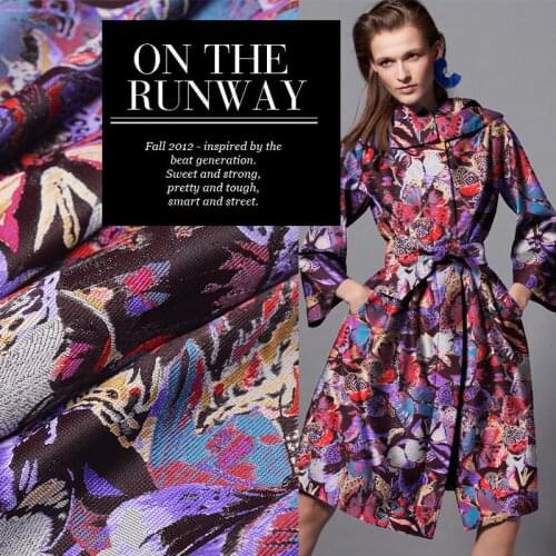 Ting Kou high-end butterfly jacquard brocade clothing fabrics dress jacket coat windbreaker fabrics