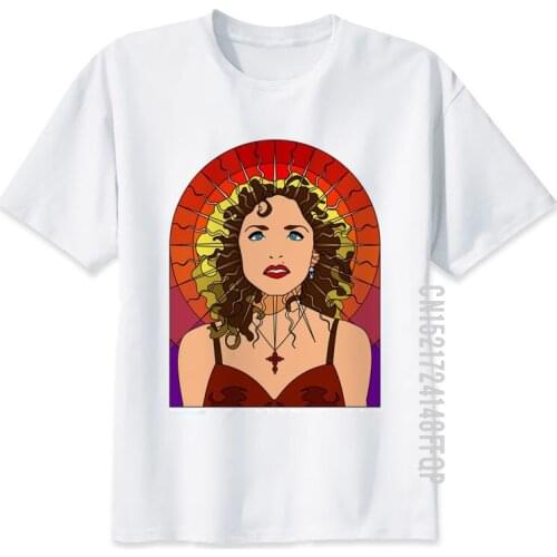 Madonna T-shirt Men 100% Cotton Tshirt Faddish Graphic Guys Basic Tee Shirt Brand New White Color Top Clothing Crew Neck