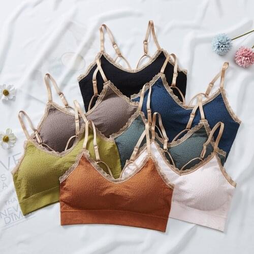 Women Cotton Underwear Tube Top Bra Sexy Lace Underwear Fashion Sports Tank Up Women Seamless Comfort Tops Female Lingeie