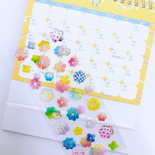 1 Sheet Lovely Flower Crystal DIY Stickers Decorative Scrapbooking Diary Album Stick Label Kids Gift
