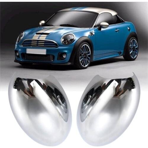 1 Pair Car Chrome Rearvier Mirror Cover Door Wing Mirror Cap ABS Plastic for -BMW Mini Cooper 2001-2006