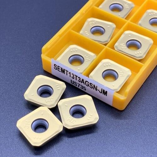 10PCS SEMT13T3AGSN-JM VP15TF/US735 Carbide insert turning tool CNC Milling insert SEMT13T3 lathe tools Hard Alloy turning insert