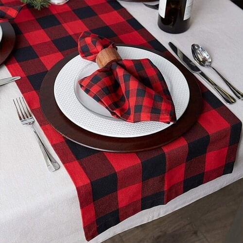100Pcs 20X20 Inch Buffalo Check Plaid Cloth Christmas Dinner Napkins Oversized Cloth Napkins with Mitered Corners Ultra Soft