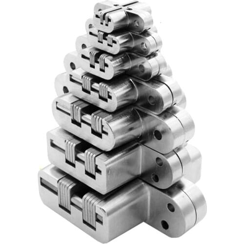 2PCS 304 Stainless Steel Hidden Hinges Seven Size Invisible Concealed Folding Door Hinge For Kitchen Furniture Hardware