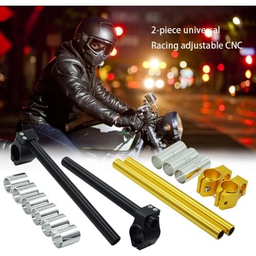 2pcs Universal Racing Adjustable CNC 26MM 30MM 31MM Clip On Ons Fork Handlebars Handle Bar for Cafe Racer Motorcycle