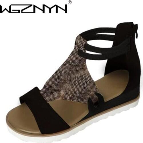 2021 Fashion Women Sandals Wedge Heel Open Toe Fish Mouth Foreign Trade Roman Style Sandals Shoes Summer Wedges Platform Sandals