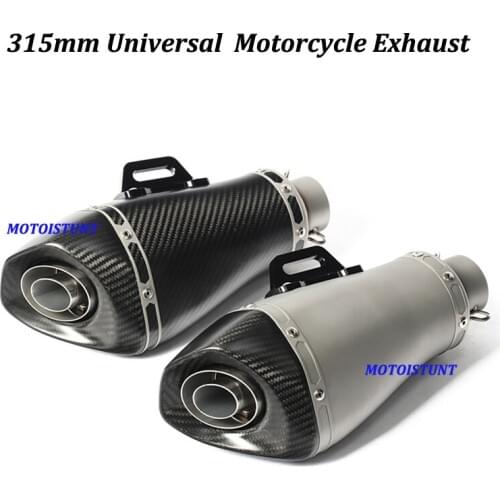315mm Carbon Fiber Motorcycle Exhaust Muffler Modified Moto Escape Motorbike For CBF190R Ninja 650 ER6N Z650 ER6F