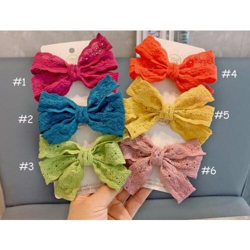 36pc/lot New 4" Girls Solid Lace Hair Bow With Alligator Clip,Lace Bow Hairpin Barrettes for Kids Girls and Woman Head Wear