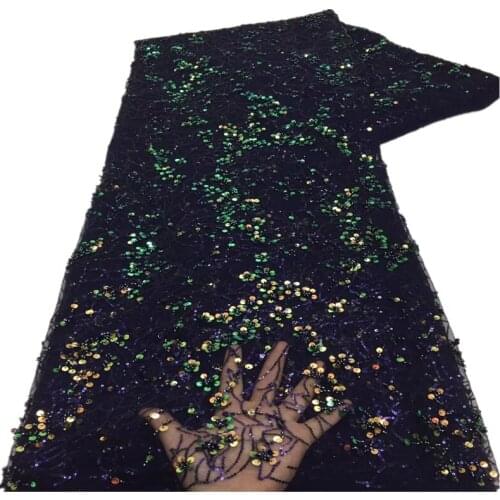 African Mesh Lace Nigerian Tulle Fabric 2021 High Quality Embroidery French Net Laces Sequins Fabrics For Wedding Dress x66-559