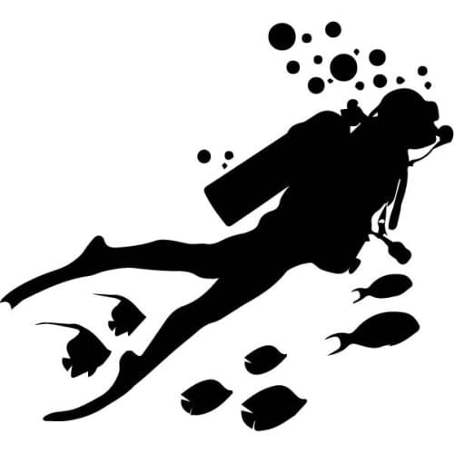 Fun Ocean World Diving Adventure Auto Sticker PVC Fashion Body Decoration Waterproof Sunscreen Car Decals 18cm*16cm