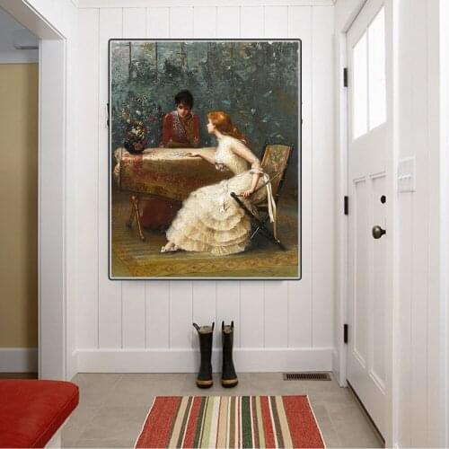 Citon Edouard Bisson《Question to the cards,1889》Canvas Art Oil Painting Famous Artwork Picture Modern Wall Decor Home Decoration