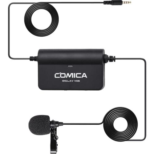 Comica CVM-V05 V05 Omnidirectional Clip-on Lavalier Lapel Microphone for Canon Nikon Fuji Cameras for iPhone Samsung Smartphones