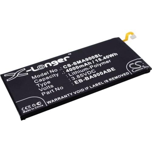 CS 4000mAh/15.40Wh battery for Samsung Galaxy A9,Galaxy A9 Pro 2016 Duos TD-LTE, SM-A9000, SM-A9100 EB-BA900ABE