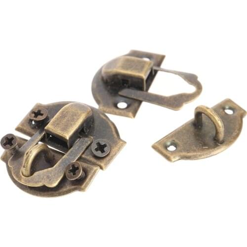 12Pcs 27x29mm Latch Decorative Jewelry Gift Wine Wooden Box Suitcase Case Hasp Latch Hook With Screws