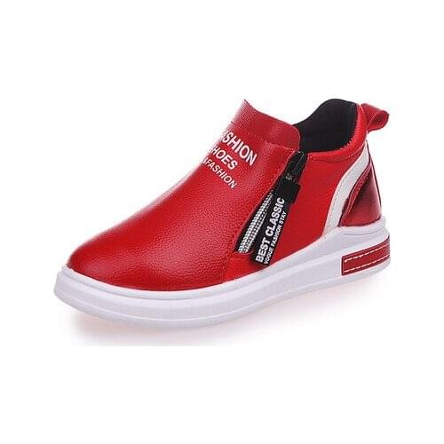 Childrens Shoes children Leather Shoes PU girls fashion casual shoes size 23-38 wholesale 2018 hot new quality zipper cheap