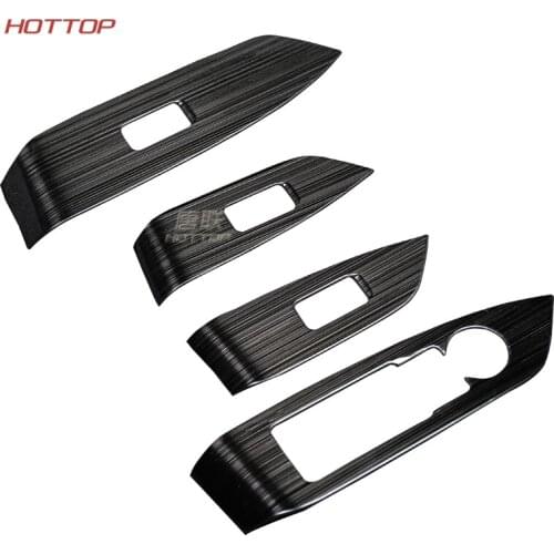 For Mazda CX-5 CX5 2nd Gen 2017 2018 Stainless steel door Window glass panel Armrest Lift Switch Button trim frame 4pcs