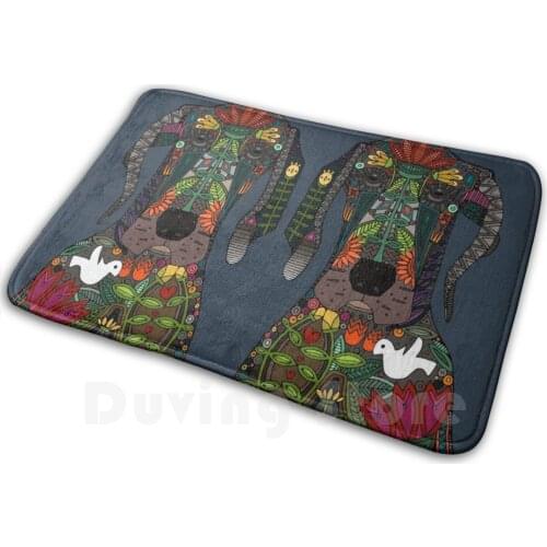 Great Dane Love Midnight Soft Non-Slip Mat Rug Carpet Cushion Dog Great Dane Nature Botanical Flower Floral Color Colour