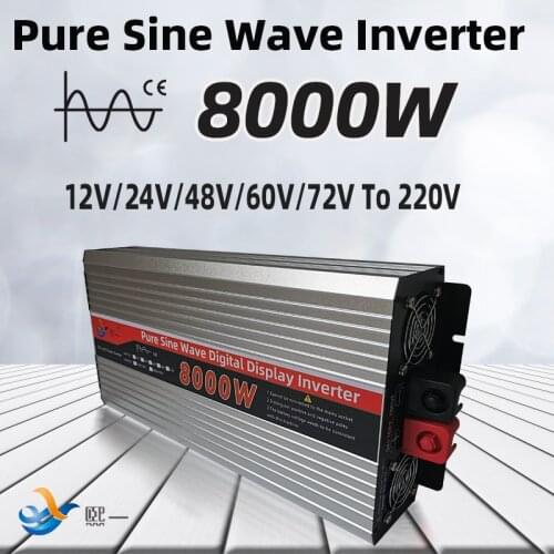 Pure Sine Wave Power Inverter DC 12V 24V 48V 60V 72V To AC 110V 220V Voltage 8000W Outdoor Car Inverter