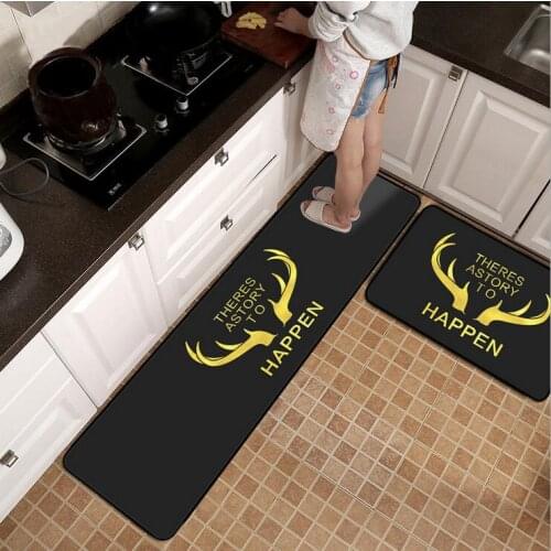 Kitchen Rectangle Mat Geometric Pineapple Printed Kitchen Floor Mat Modern Doormat For Bathroom Living Room Anti-Slip Carpet Rug
