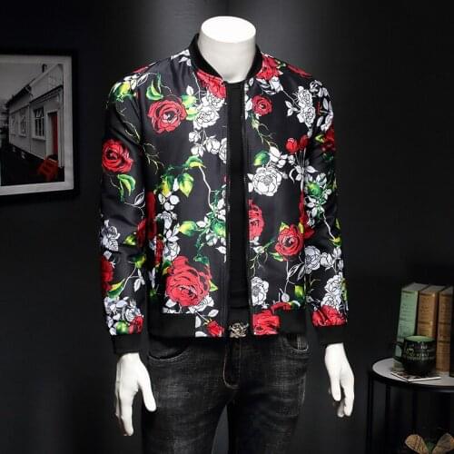 Mens Pattern 2020 Spring Fashion Print Male Jacket Classic Designer Bomber Jackets Party Club Outfit Men Oversize 5xl