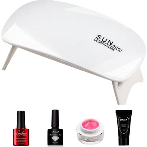 Nail Dryer Lamp Kits Mini 6W LED UV 45s/60s Timer Setting For Nail Polish Extension Point Glue Gel Base Polish
