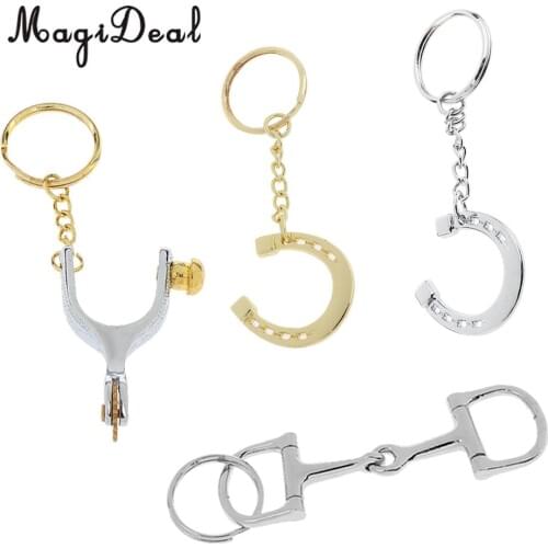 MagiDeal Zinc Alloy Novelty Horseshoe Keychain Key Ring Keys Holder Silver/Gold