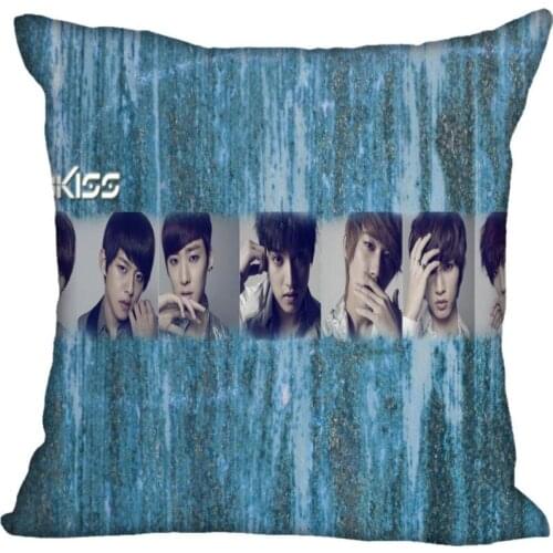 New Custom U-Kiss Pillowcases Printed Square Silk Pillowcase Home Decorative zipper Satin Pillowcases (One Side)